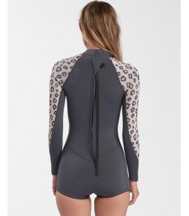 Billabong 2mm женский леопардовый гидрокостюм с рукавами